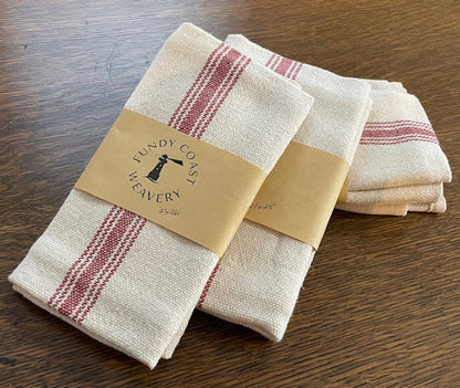 Tea Towel Cream with Red stripe
